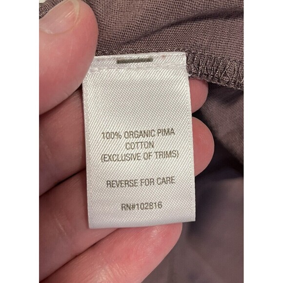 Garnet Hill Top Size Medium Blouson Sleeve Cropped Boxy Tee Mauve Pima Cotton - Picture 4 of 8